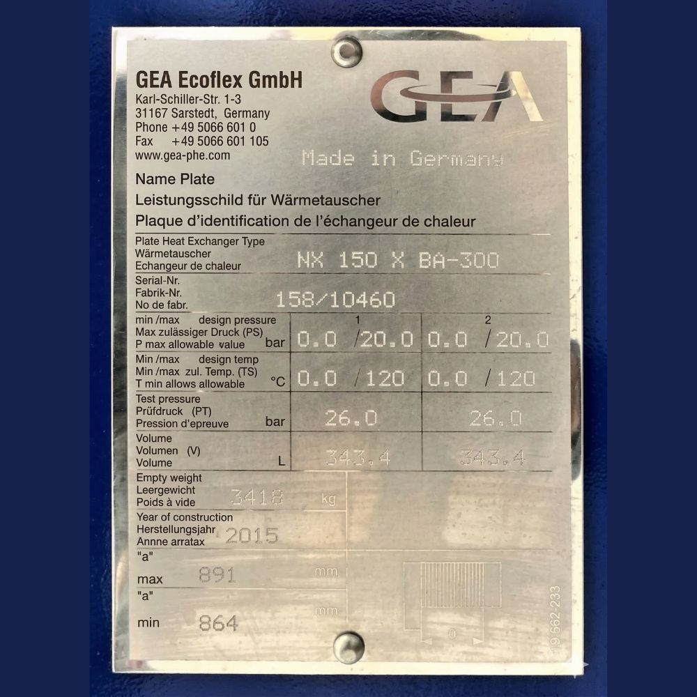 GEA ECOFLEX CERTIFIED KELVION NX 150 X BA-300 HEAT EXCHANGERS 2