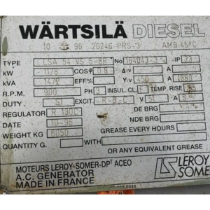 Wartsila 8L20 genset