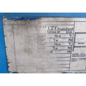 ITT Standard PF20 Heat Exchanger
