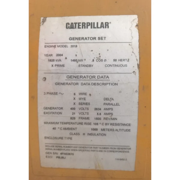 tsvn7xovhejgop7vf8yr CAT 3516 diesel genset