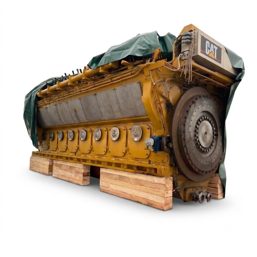 MaK Caterpillar G16CM34 6100 kW gas genset with AVK 7381 kVA alternator