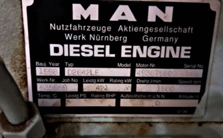 D2842LE [400kw 500kva 1800rpm 60hz DG set ex Mumbai]